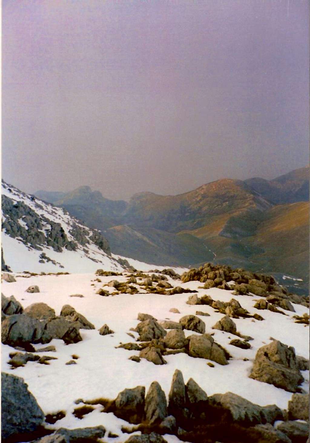 View from Dirfis summit to the Aegean sea-20 March 2004(a year with little snow)