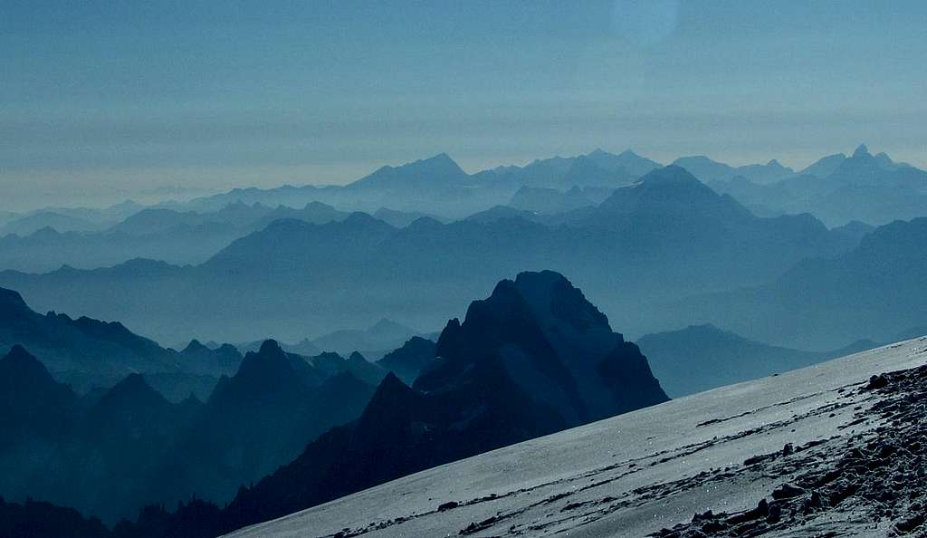View from the summit of Mont Blanc