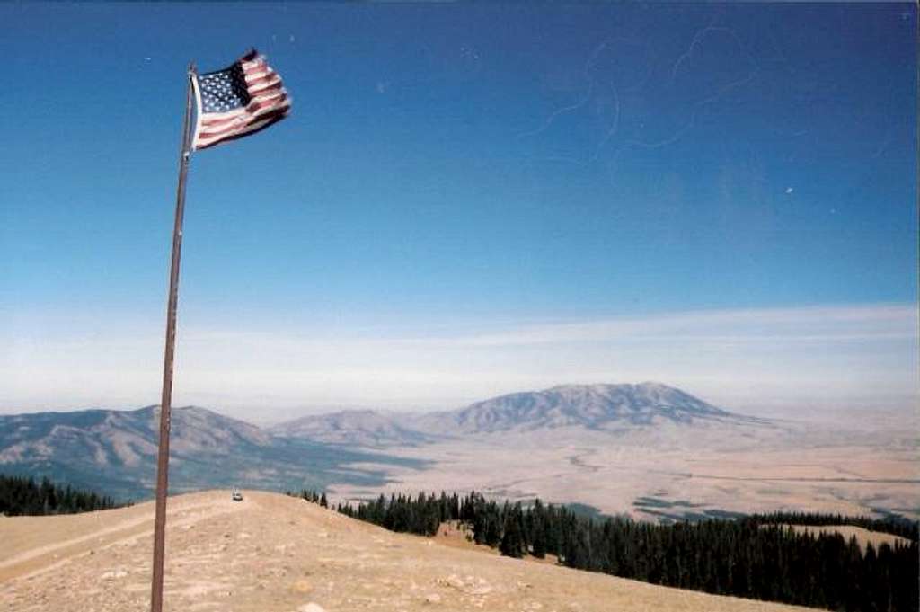 Flag flying high on Kennaday Peak