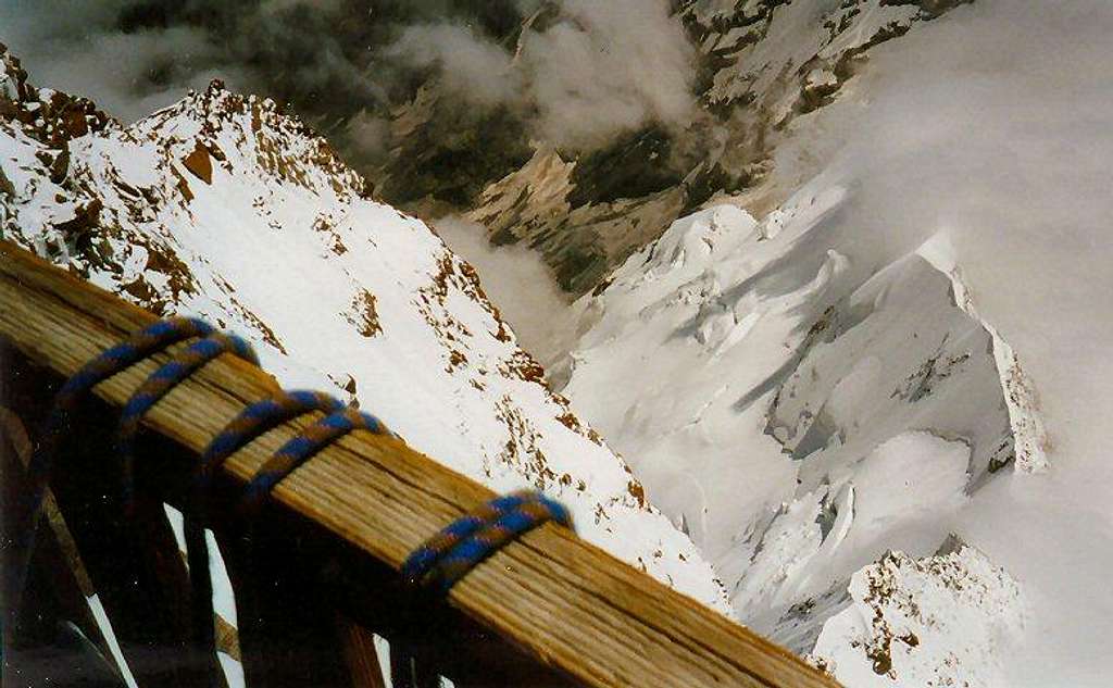 Looking down from the doorstep of the Marghérita Hut