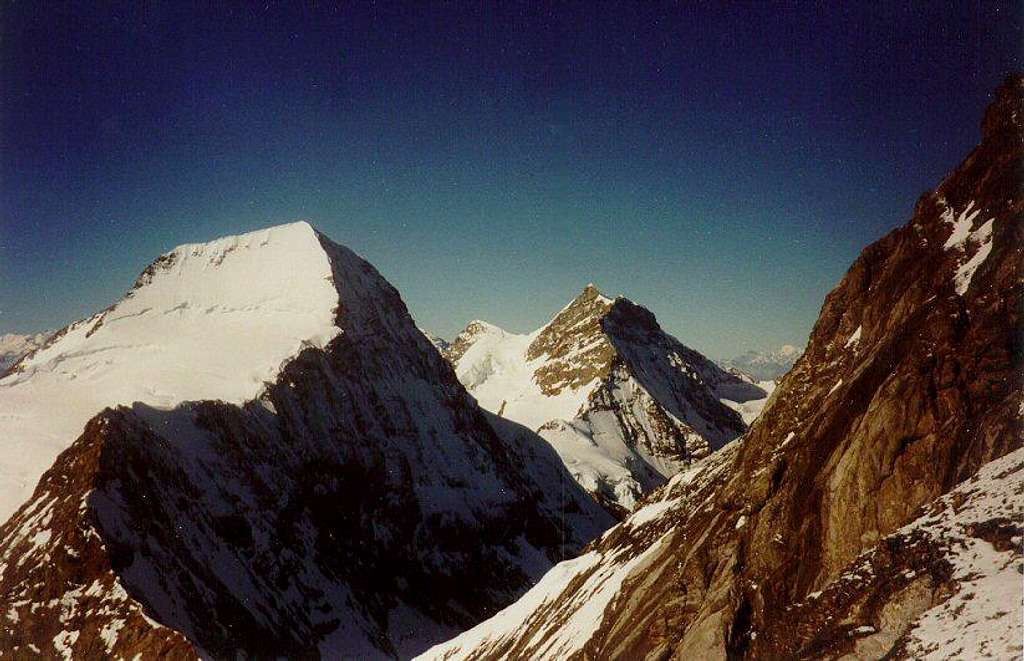 Mönch and Jungfrau seen from Eiger Mittelegi ridge