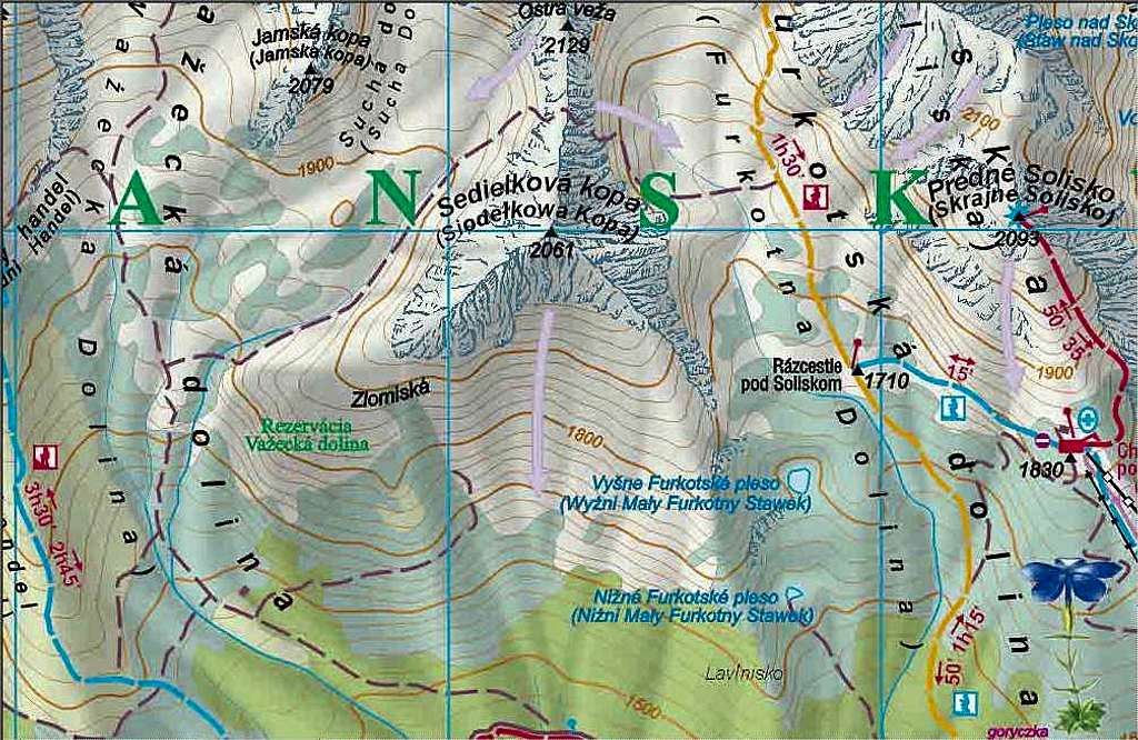 map of Sedielkova kopa area