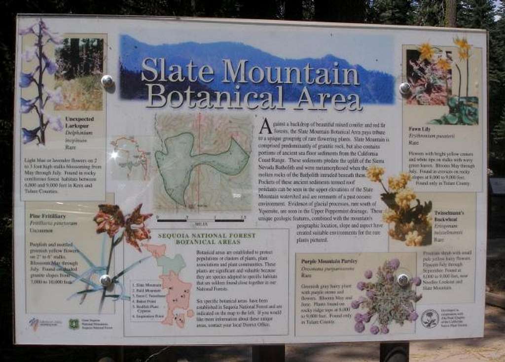 Slate Mtn Botanical Area Sign