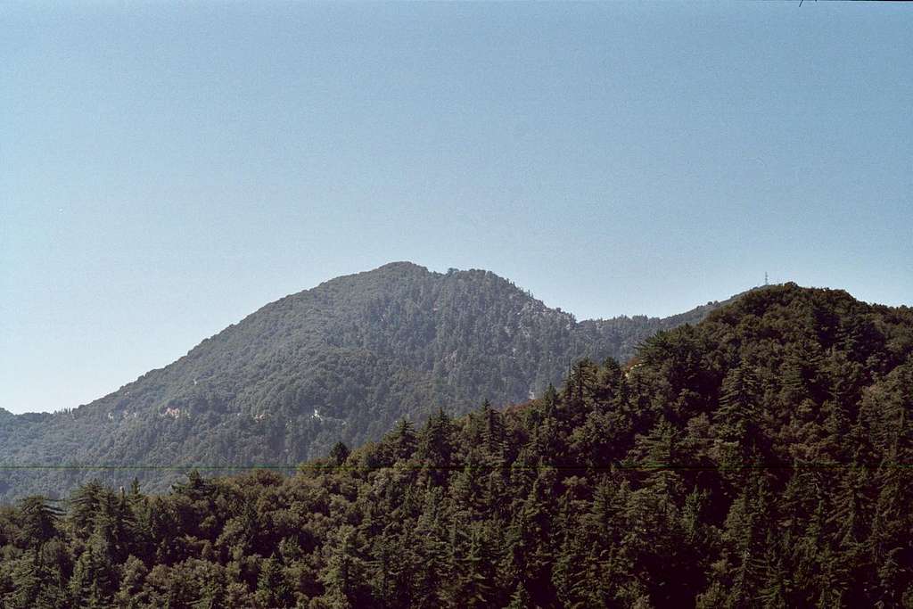 San Gabriel Peak  (center)(6,161 ft.), San Gabriel Mountains