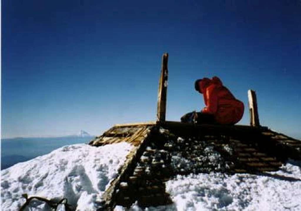 Old miner's hut on the summit.