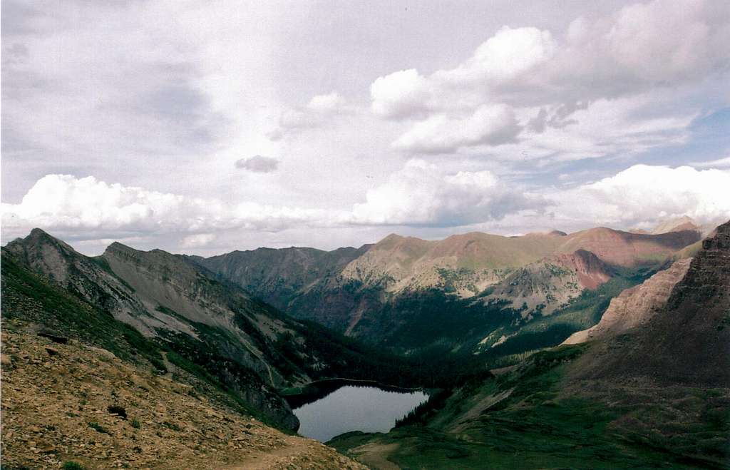 Snowmass Lake from Trail Rider Pass