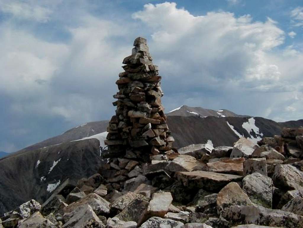 This monster cairn marks the...