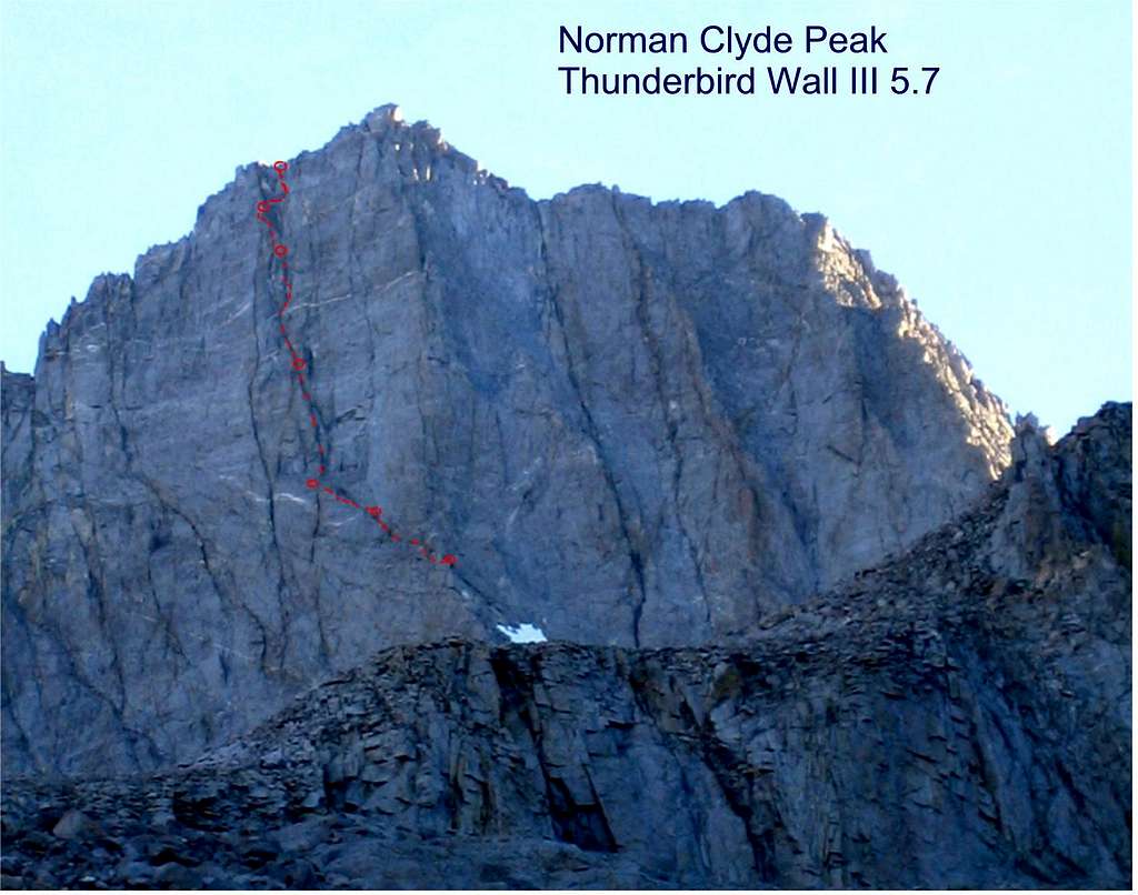 Norman Clyde Peak, Thunderbird Wall