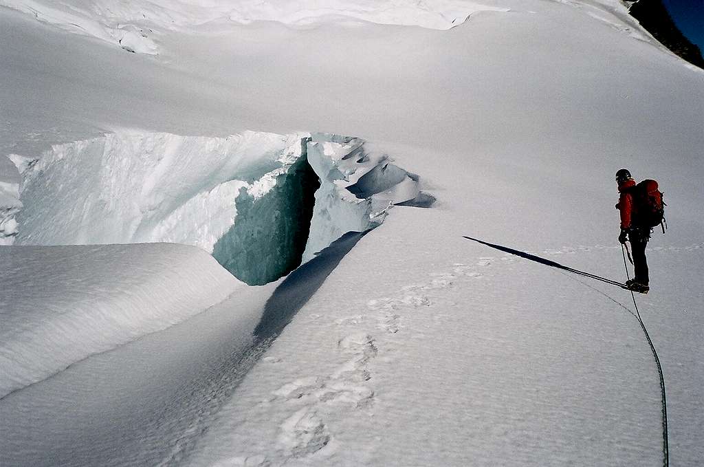 Crevasse on Bonar Glacier, Mt Aspiring NP, NZ