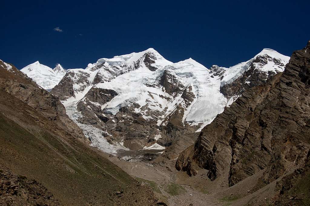 The Kunyang Chhish massif from Bitanmal on the north side of the Hispar Glacier.