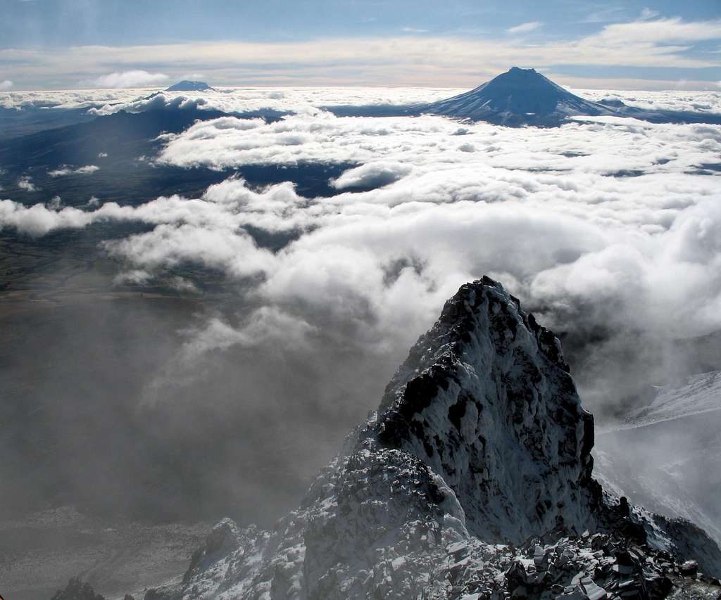 cotopaxi and antisana (on the left) seen from iliniza norte