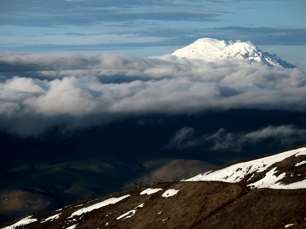 antisina seen from the slopes of cotopaxi