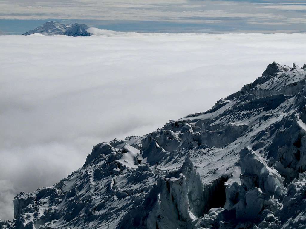 view of antisana from the glaciers of cotopaxi