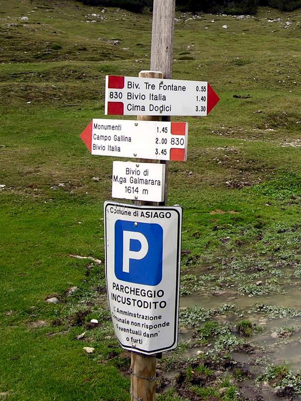 The parking place at m. 1,614