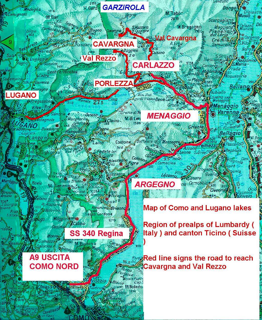 Map of Garzirola area