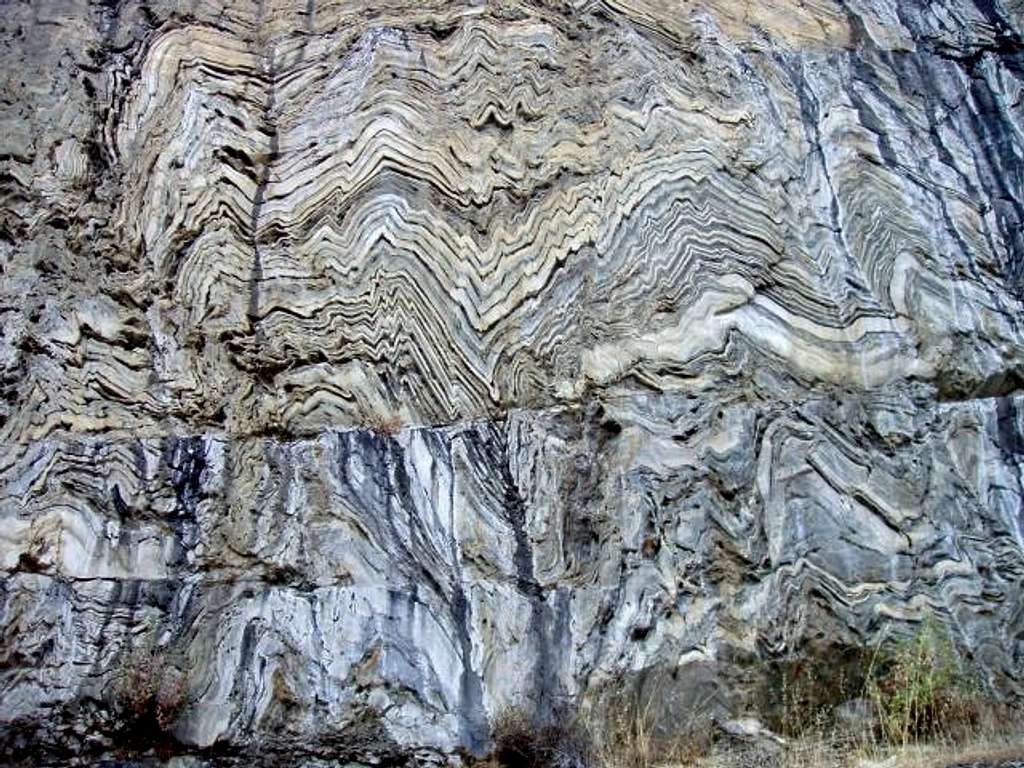 Folded and Faulted Marble Rock