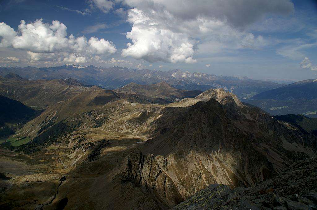 Summit view Tagewaldhorn: Tatschspitze and Sulzspitze