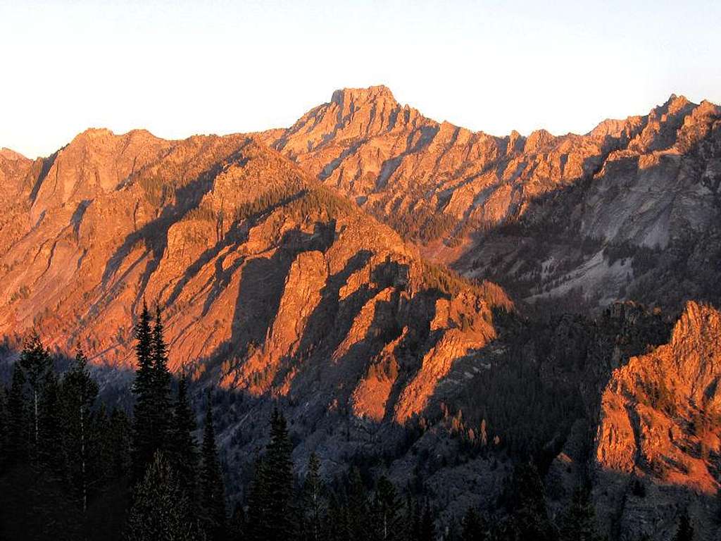 The Bitterroot's Sugarloaf Peak, early light.