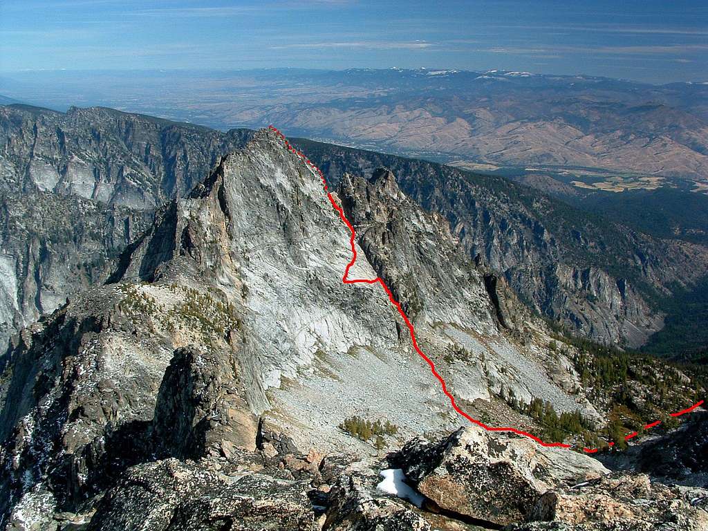 Highlighted Route up North Trapper