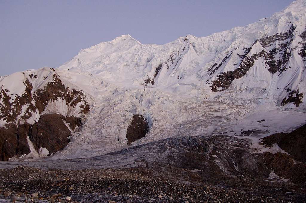 Haigutum East from the south side of the Hispar glacier shortly before night fall