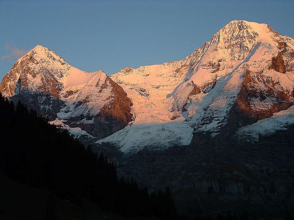 Eiger and Mönch at sunset