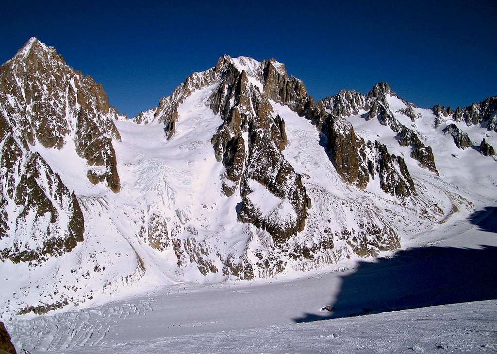 Col du Chardonnet and the Argentiere Glacier.