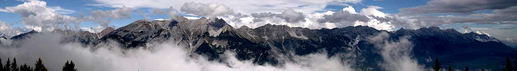 The Karwendel Southern Ridges as seen from Mutteralm