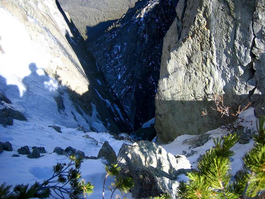 Looking down the Couloir