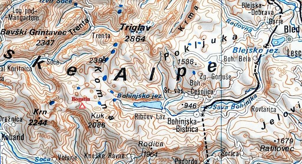 Bogatin - topo and access map