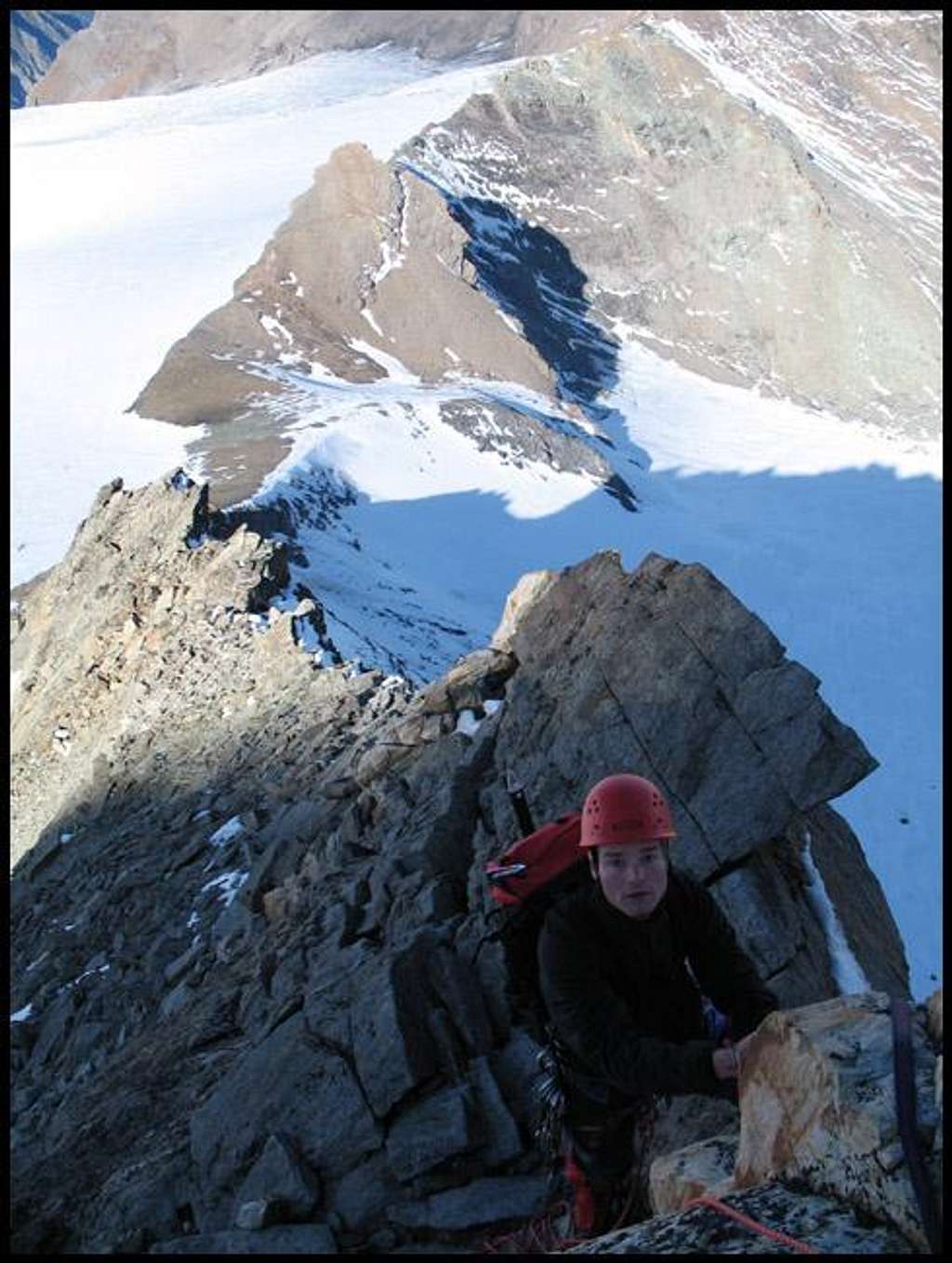 Climbing on Mont Blanc de Cheilon W-ridge