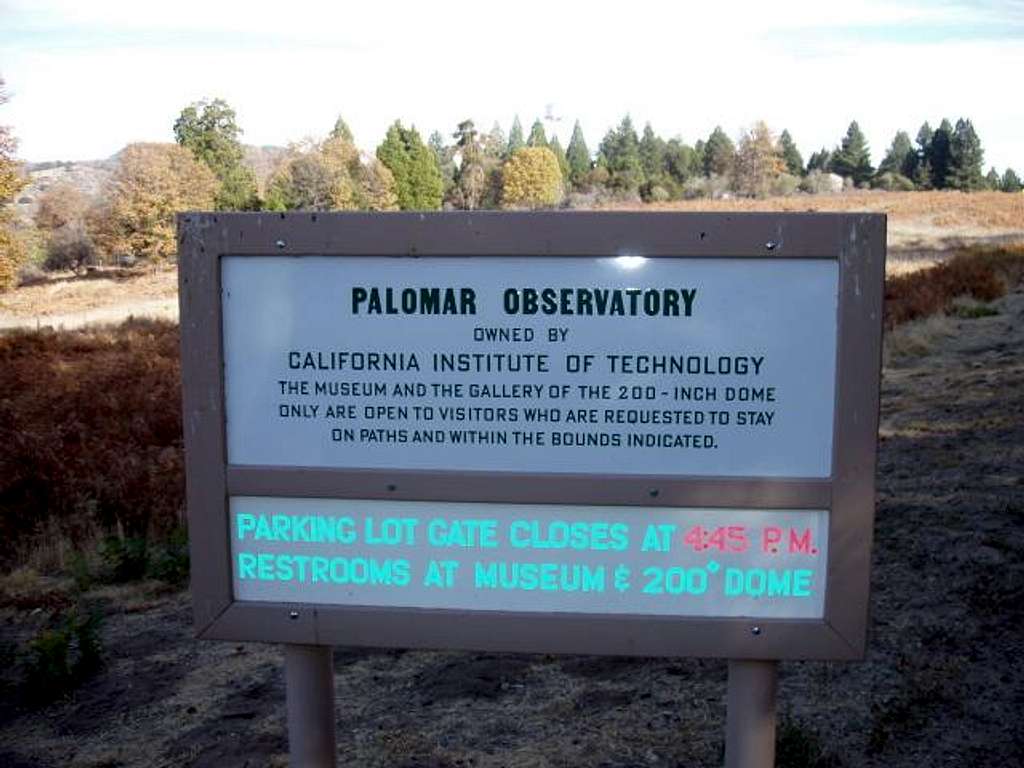 Mount Palomar Sign