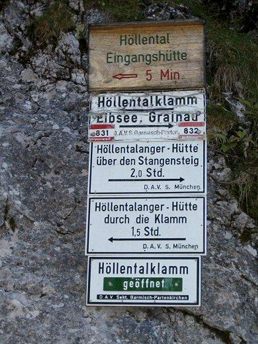 Route Sign near Höllentalklamm