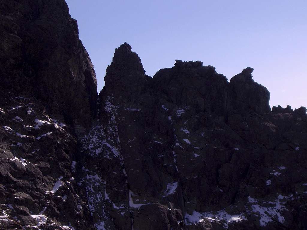 Crags in the saddle between Cesky peak and Velke kopky