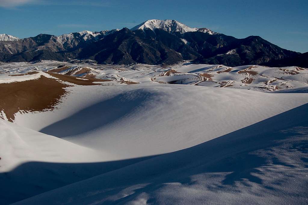 Mount Herard and Dunes covered in snow