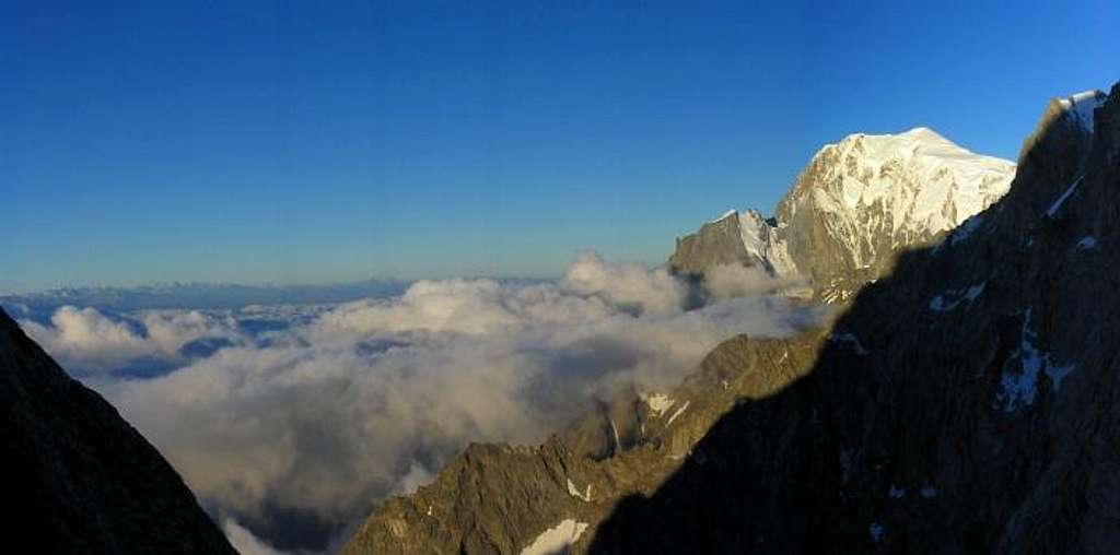 View of Mont Blanc from Grandes Jorasses