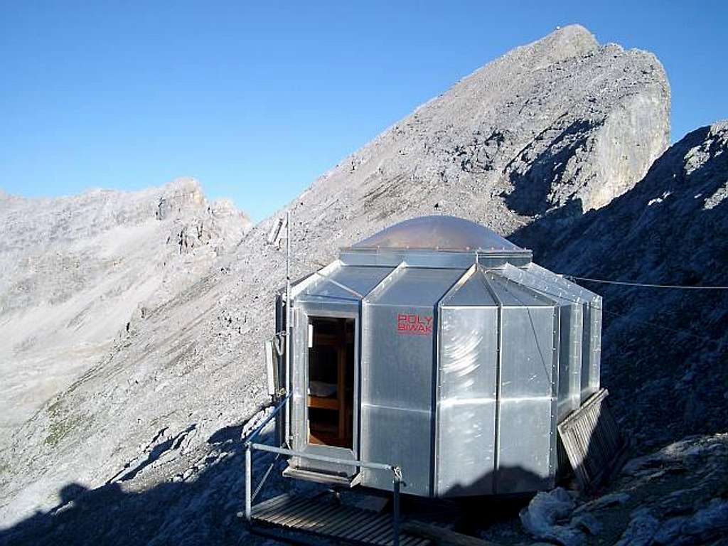 The Bivi-Hut on top of the...