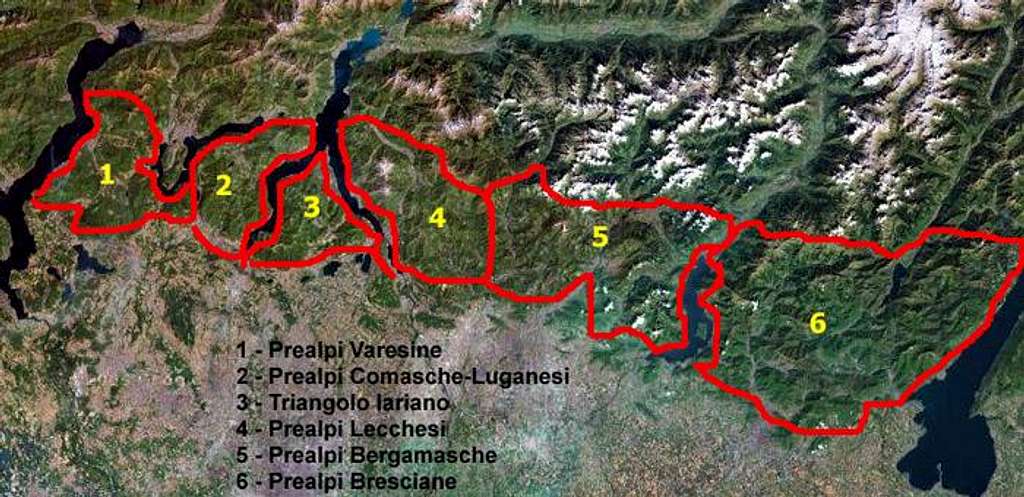 Prealpi Lombarde map