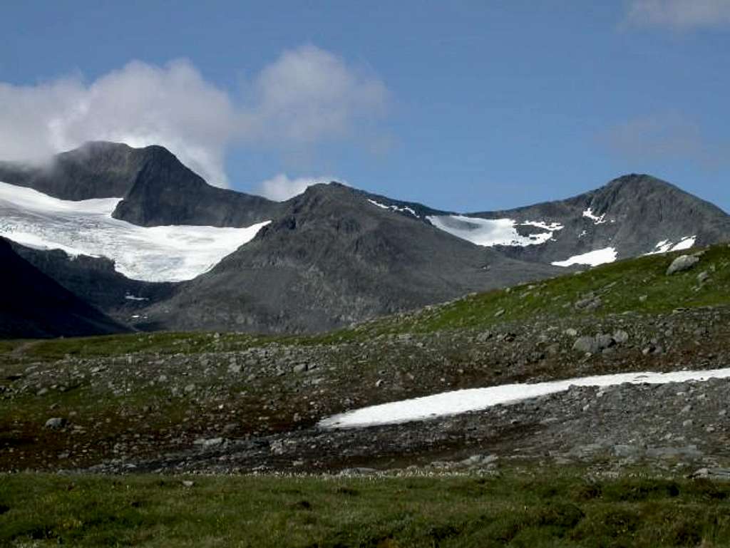 The ridge with the main peak...