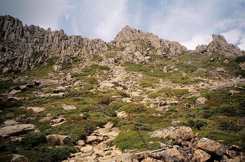 The normal route up Cradle Mountain