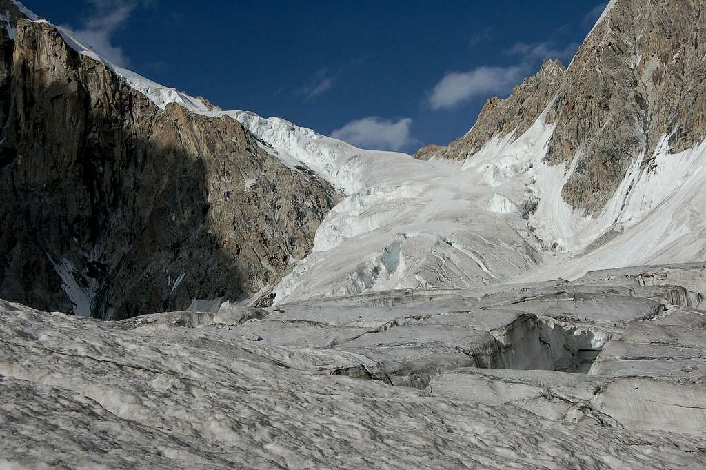 Upper Section of the East Jutmo Glacier flowing from the Shoulder of Khani Basa Sar (6441m)