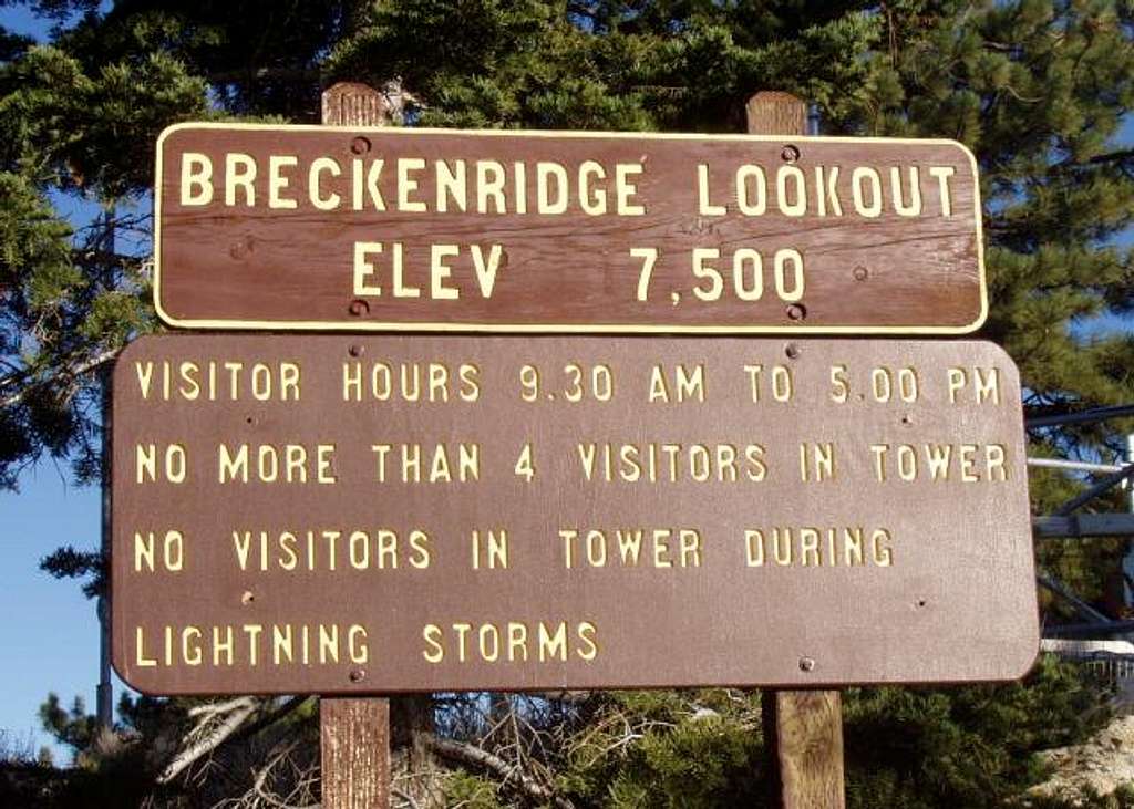 Breckenridge Lookout Sign