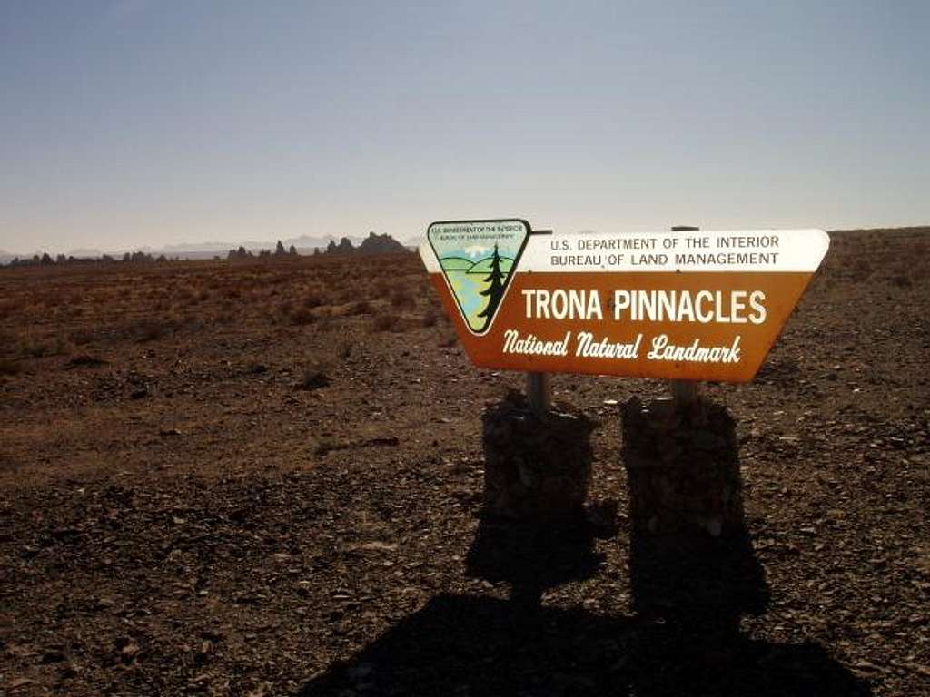 Trona Pinnacles Sign