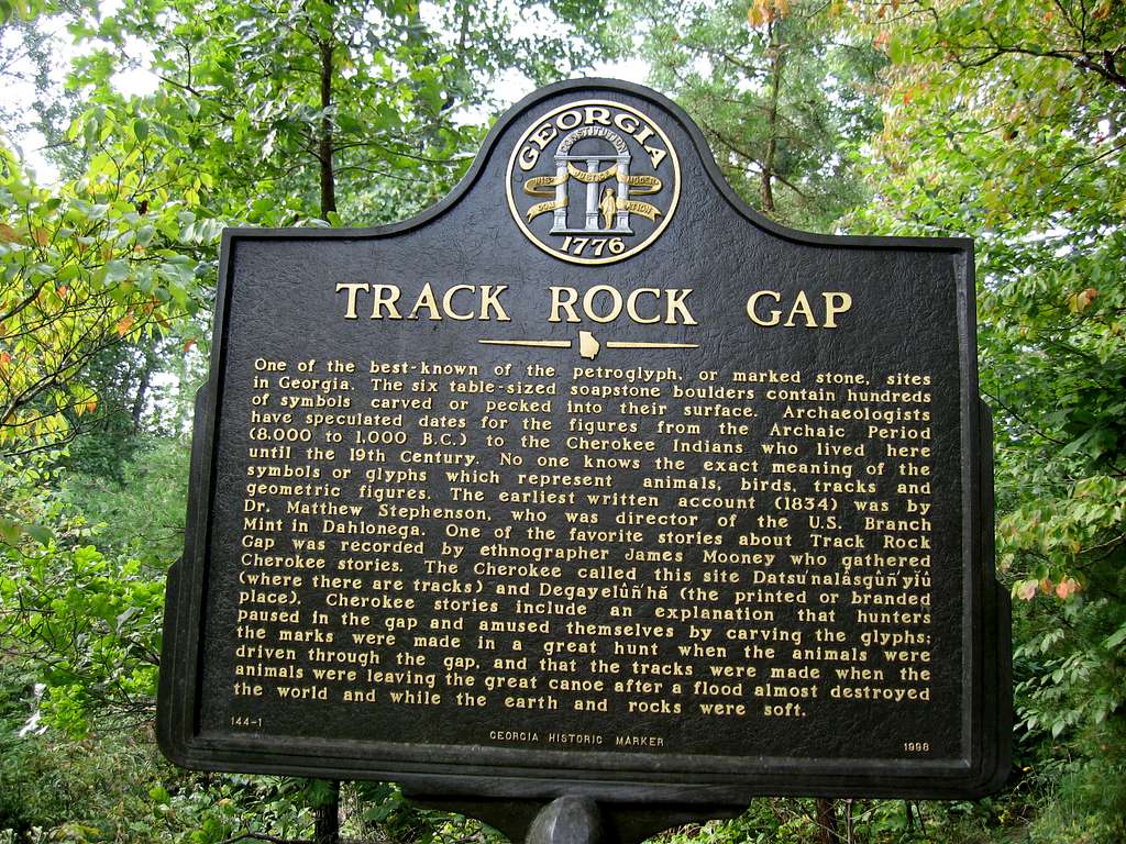 Sign at beginning of Track Rock Gap
