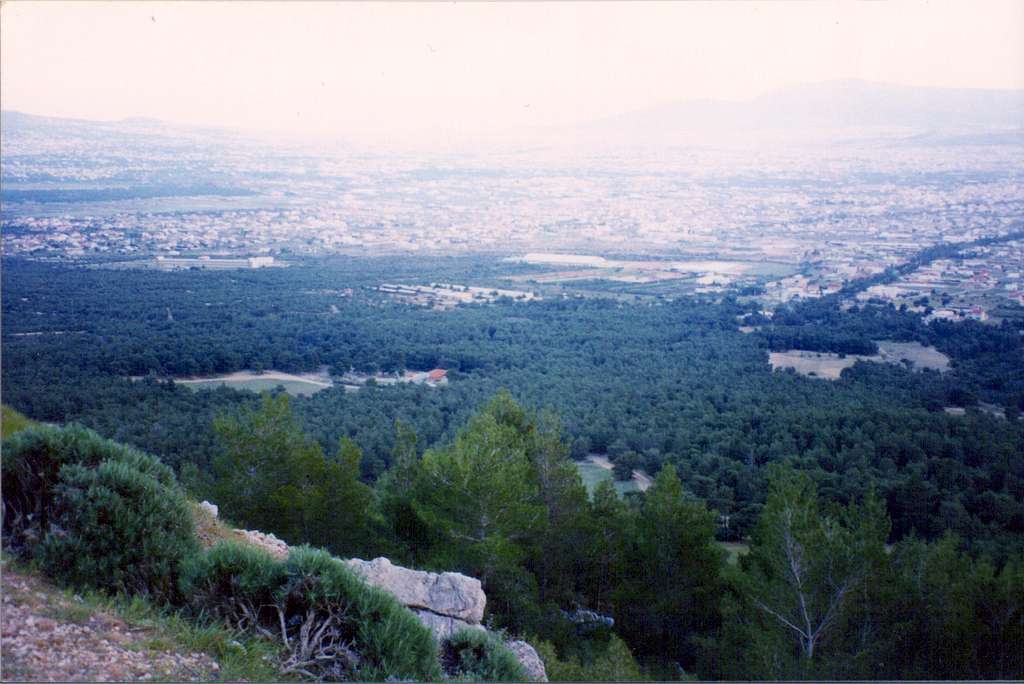 View to Athens suburbs from thesouthern slopes of Parnitha