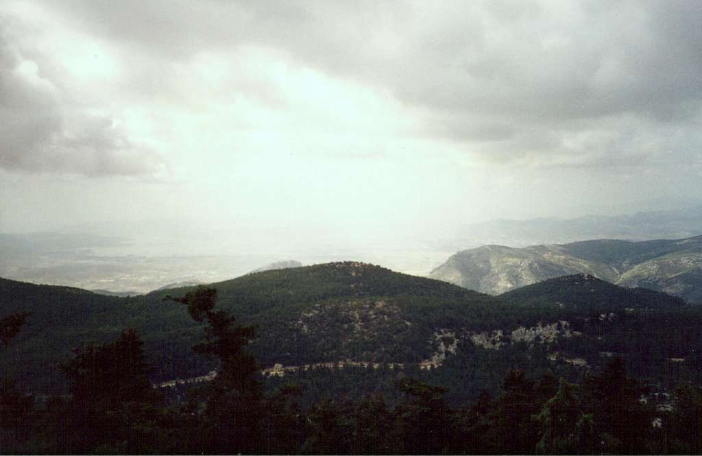 View from Parnitha to Aspropyrgos and Gulf of Elefsina