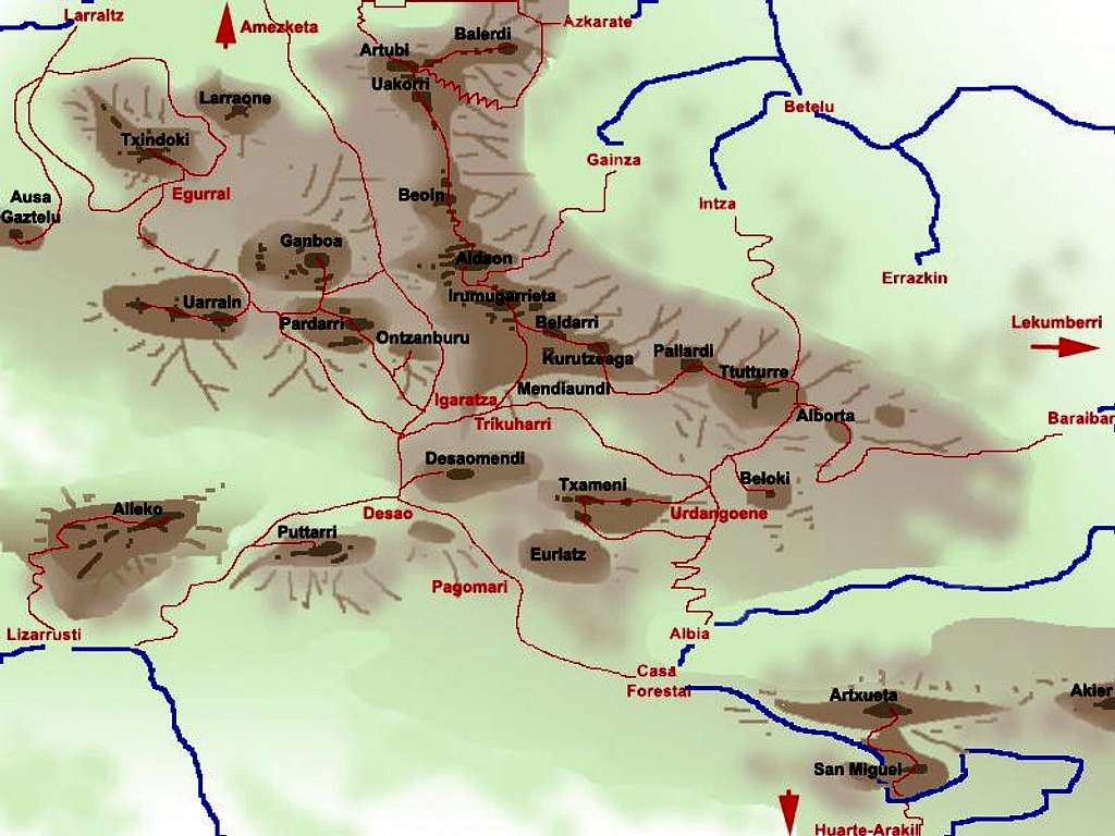 Map of Aralar