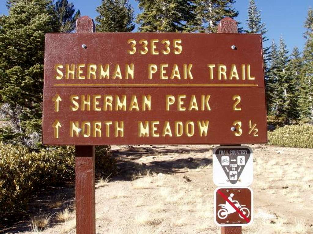 Sherman Peak Trailhead Sign