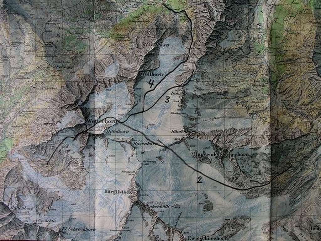 Wetterhorn: map