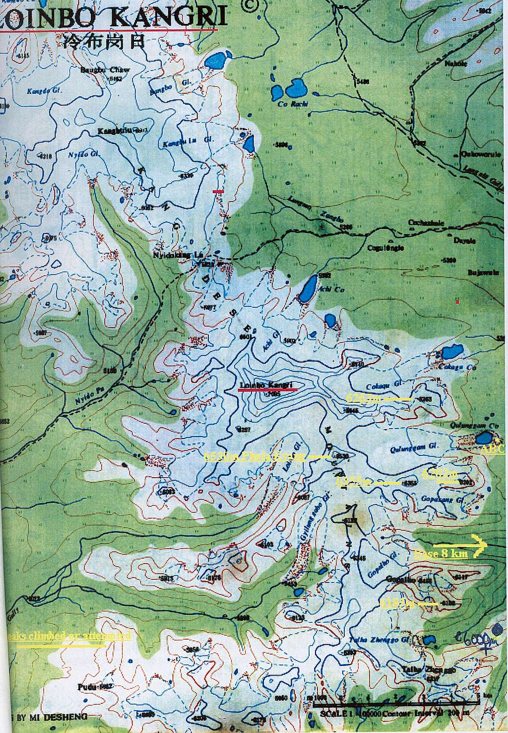 Loinbo Kangri map