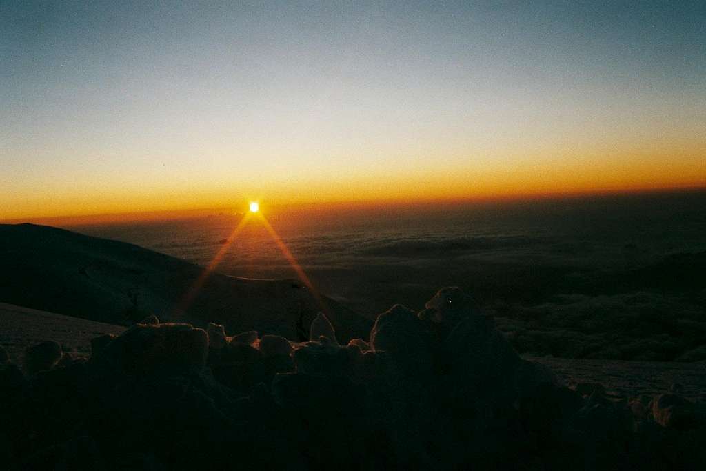 Sunset on Col de la Brenva